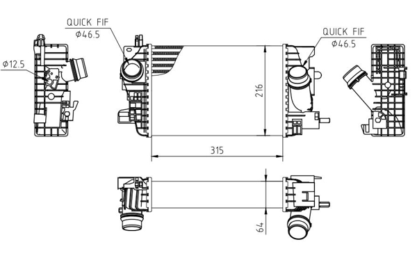 Intercooler, charger - 636 911 HART