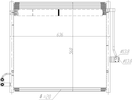 Condenser, air conditioning - 637 015 HART