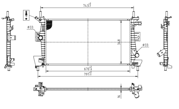 radiatorius, variklio aušinimas - 637 130 HART