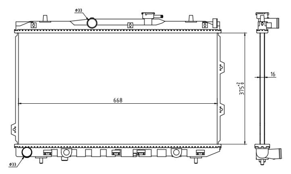 Radiator, engine cooling - 637 151 HART