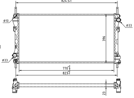 Radiator, engine cooling - 637 222 HART