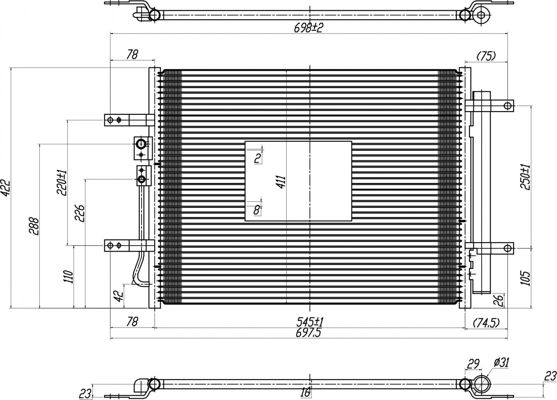 Condenser, air conditioning - 645 306 HART