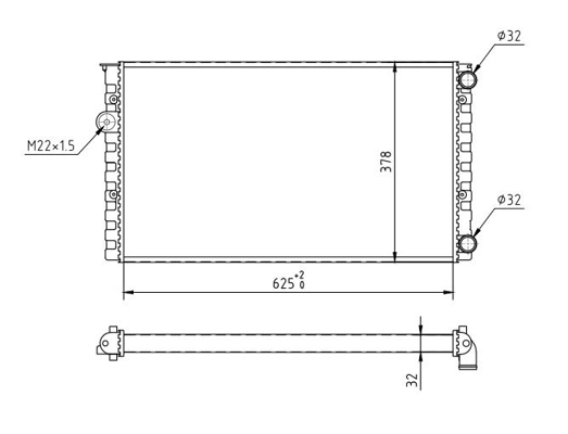 Radiator, engine cooling - 600 247 HART