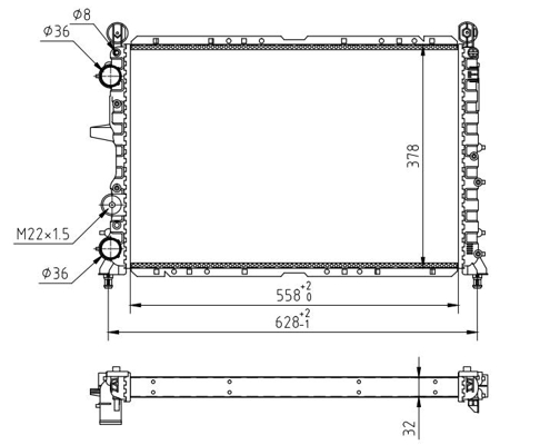 Radiator, engine cooling - 600 404 HART