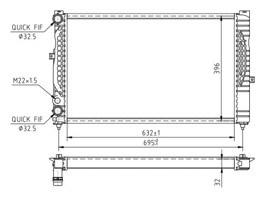 Radiator, engine cooling - 600 932 HART