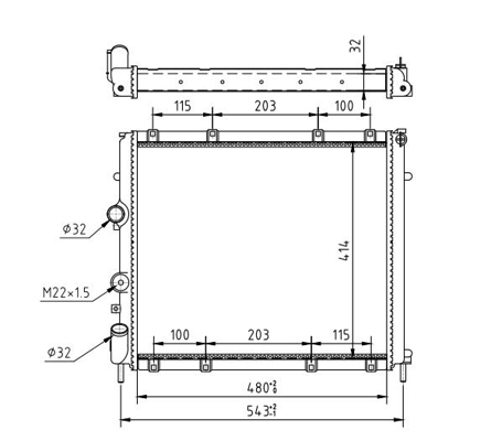 Radiator, engine cooling - 601 389 HART