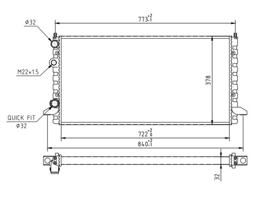 Radiator, engine cooling - 601 450 HART