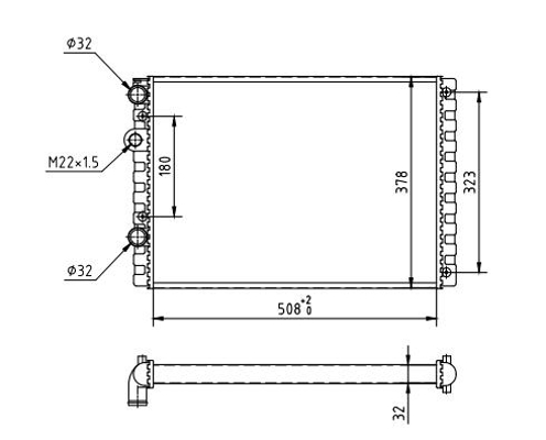 Radiator, engine cooling - 601 817 HART