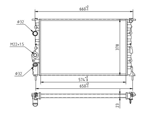 Radiator, engine cooling - 601 818 HART