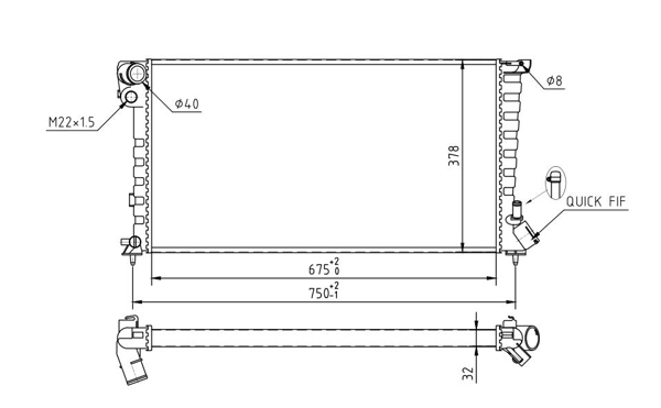 Radiator, engine cooling - 601 911 HART