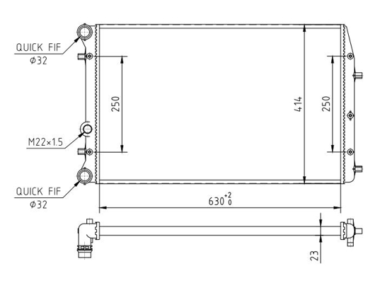 Radiator, engine cooling - 603 175 HART