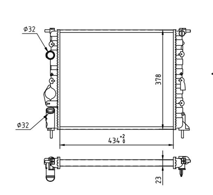Radiator, engine cooling - 603 285 HART