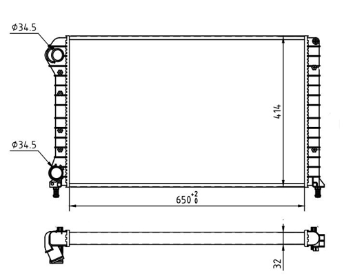 Radiator, engine cooling - 603 320 HART