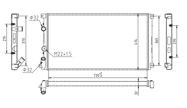Radiator, engine cooling - 603 408 HART