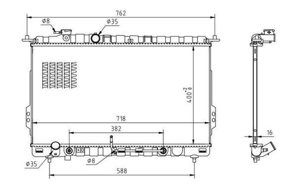 Radiator, engine cooling - 603 814 HART