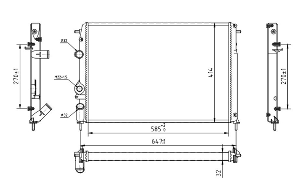 Radiator, engine cooling - 603 840 HART