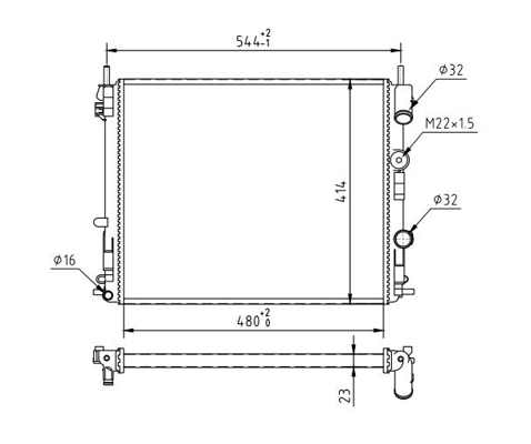 Radiator, engine cooling - 603 883 HART
