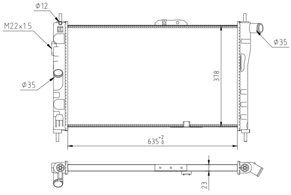 Radiator, engine cooling - 605 559 HART