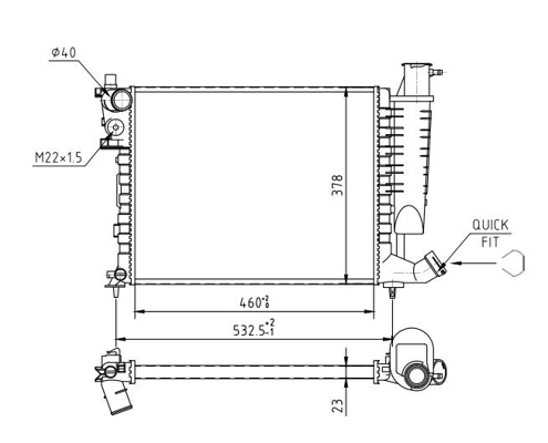 Radiator, engine cooling - 605 914 HART