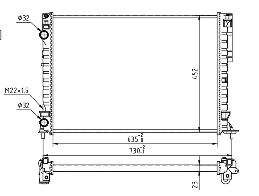 Radiator, engine cooling - 605 979 HART
