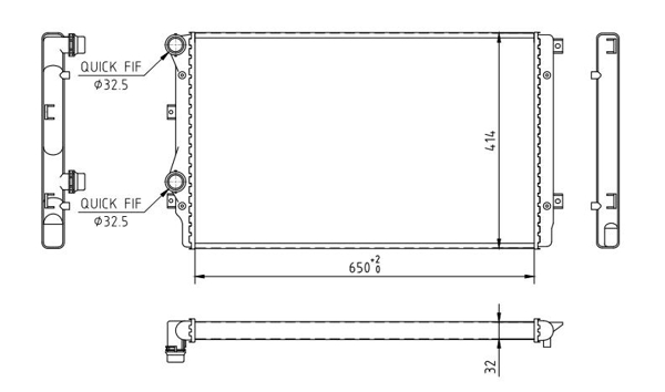 Radiator, engine cooling - 605 992 HART