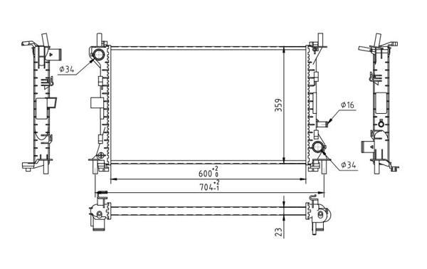 Radiator, engine cooling - 606 413 HART
