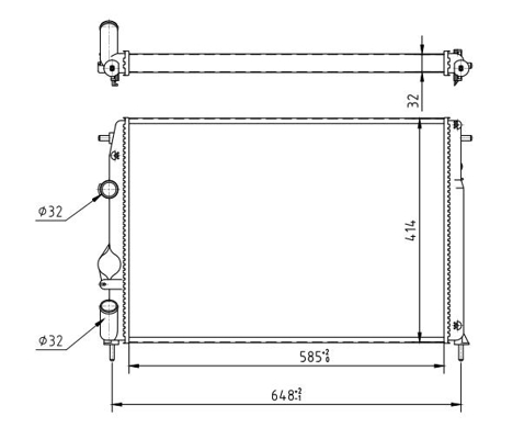Radiator, engine cooling - 606 443 HART