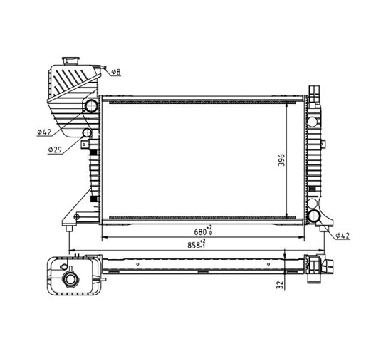 Radiator, engine cooling - 606 527 HART