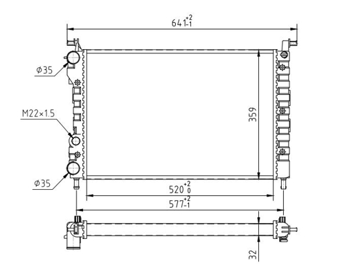 Radiator, engine cooling - 607 408 HART