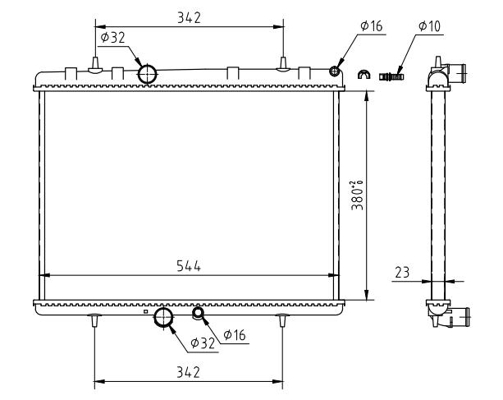 Radiator, engine cooling - 607 837 HART