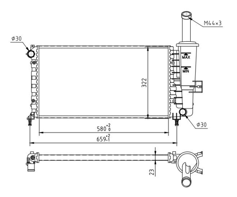 Radiatore, Raffreddamento motore - 607 842 HART