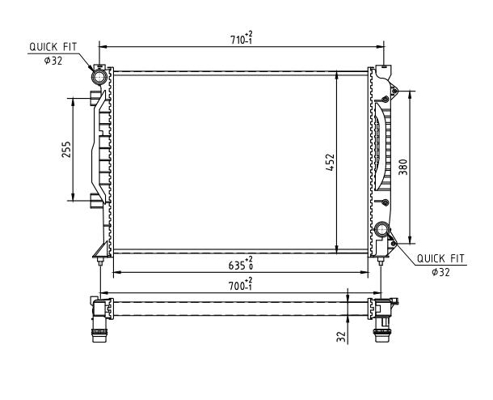 Radiator, engine cooling - 607 882 HART