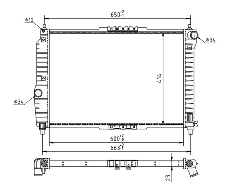 Radiator, engine cooling - 608 099 HART