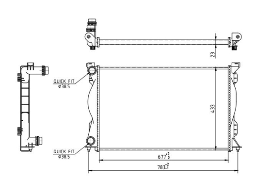 Radiator, engine cooling - 608 145 HART