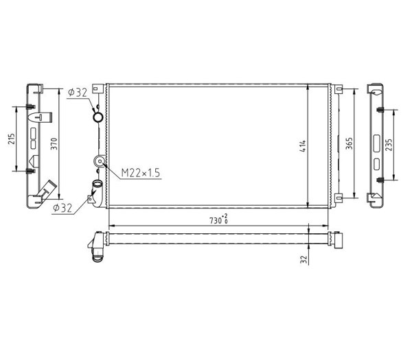 Radiator, engine cooling - 608 292 HART