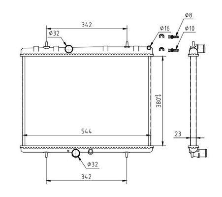 Radiator, engine cooling - 610 249 HART