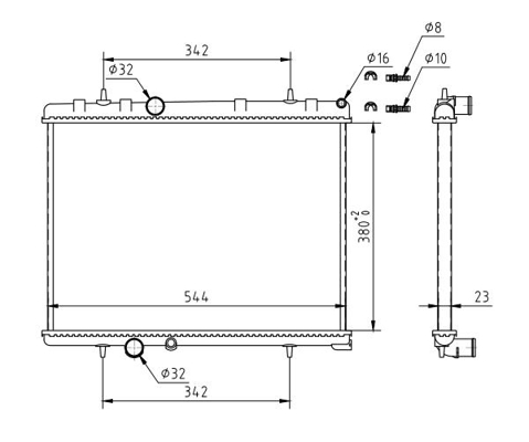 Radiator, engine cooling - 610 251 HART