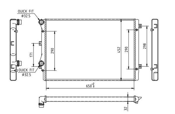 Radiator, engine cooling - 610 659 HART