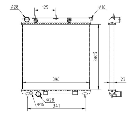 Radiator, engine cooling - 611 806 HART