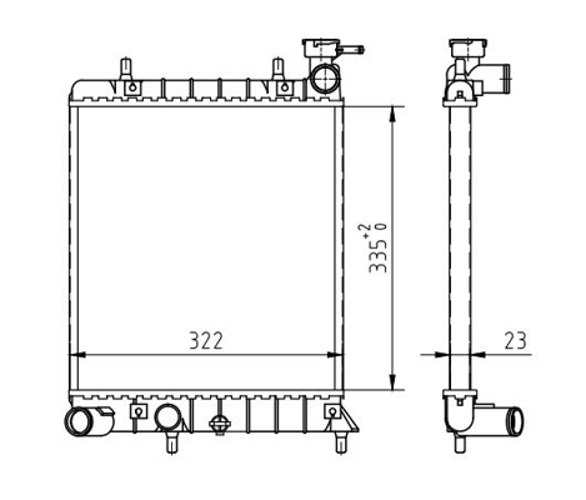 Radiator, engine cooling - 611 890 HART