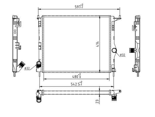 Radiator, engine cooling - 611 930 HART