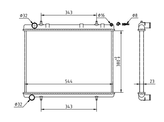Radiator, engine cooling - 612 318 HART
