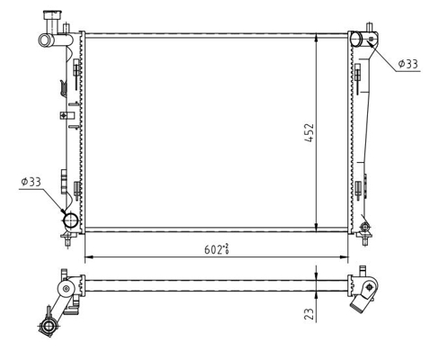 Radiator, engine cooling - 612 342 HART