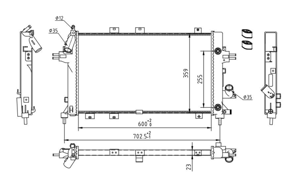 Radiator, engine cooling - 612 359 HART