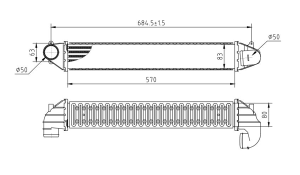 Intercooler, charger - 618 602 HART