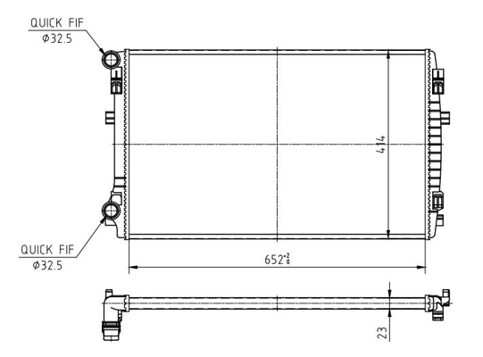 Radiator, engine cooling - 618 611 HART