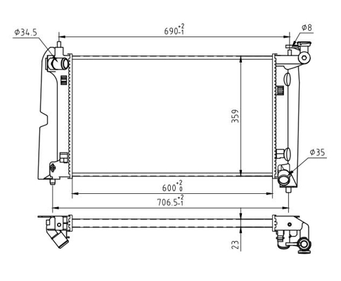 Radiator, engine cooling - 620 235 HART