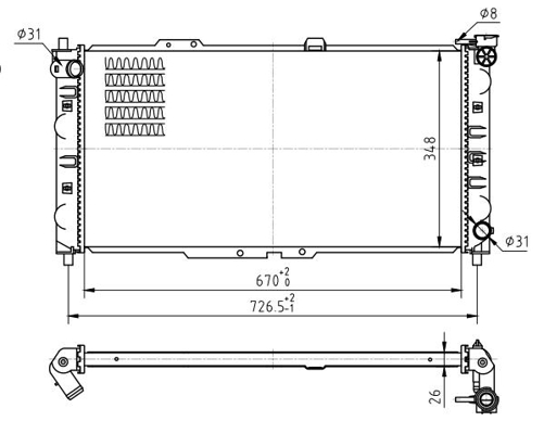 Radiator, engine cooling - 620 259 HART