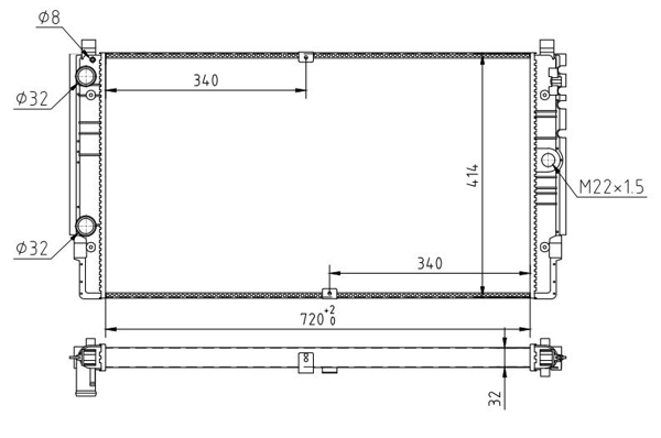 Radiator, engine cooling - 620 264 HART