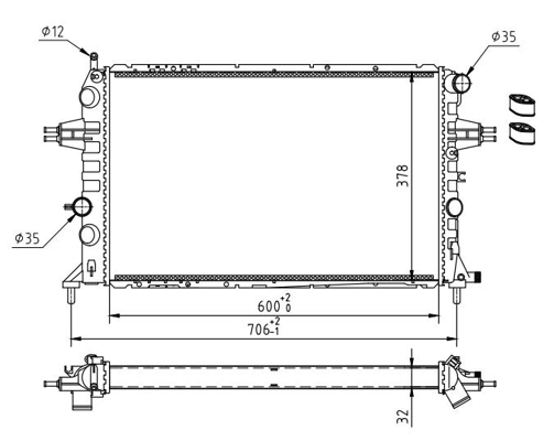 Radiator, engine cooling - 620 276 HART